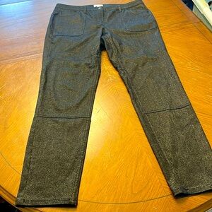 Per Se Carlisle Stephanie Metallic Glitter Sparkling Black & Gold Jeans size 10